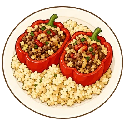 Beef stuffed peppers with cauliflower rice