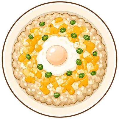Cheesy savory oats with a soft egg
