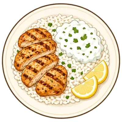 Chicken souvlaki bowls with tzatziki