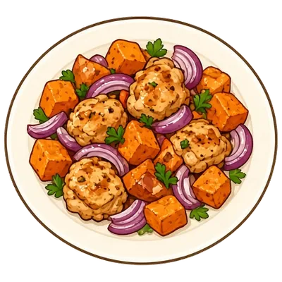 Smoky chicken and sweet potato sheet pan