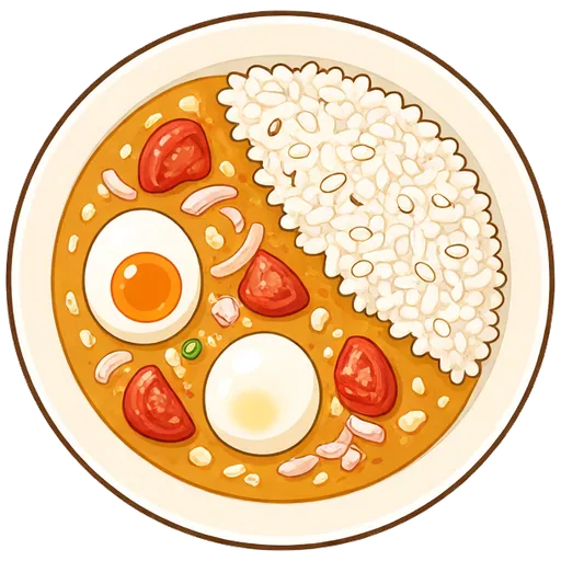 Egg curry with rice