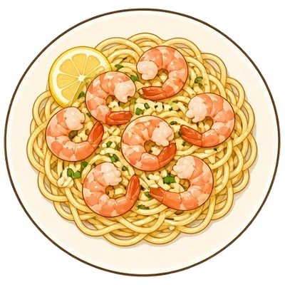 Garlic butter shrimp pasta