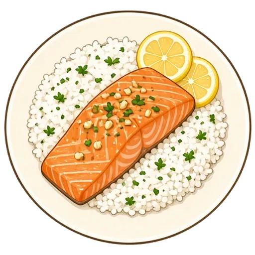 Honey garlic salmon with rice
