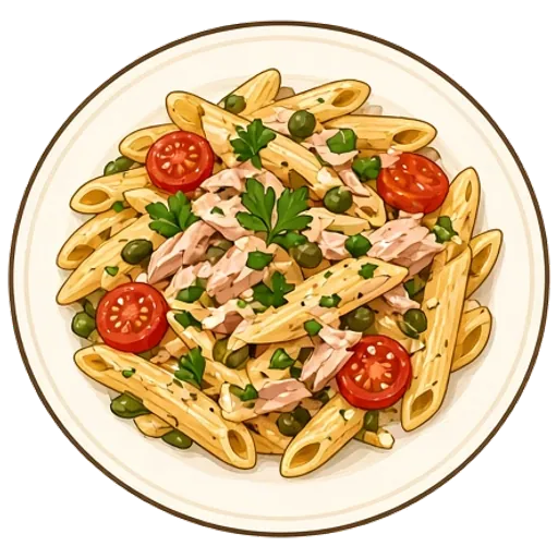 Lemony tuna pasta with capers