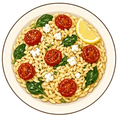 Orzo with blistered tomatoes and feta