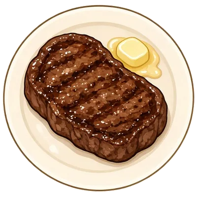 Pan-seared steak with butter