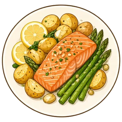Sheet-pan lemon salmon with potatoes and asparagus