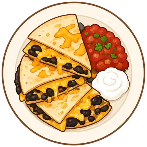 Smashed black bean quesadillas