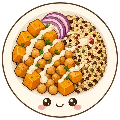 Roasted squash and chickpea Buddha bowls