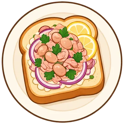 Tuna and white bean salad on toast