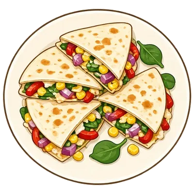 Cheesy veggie quesadillas